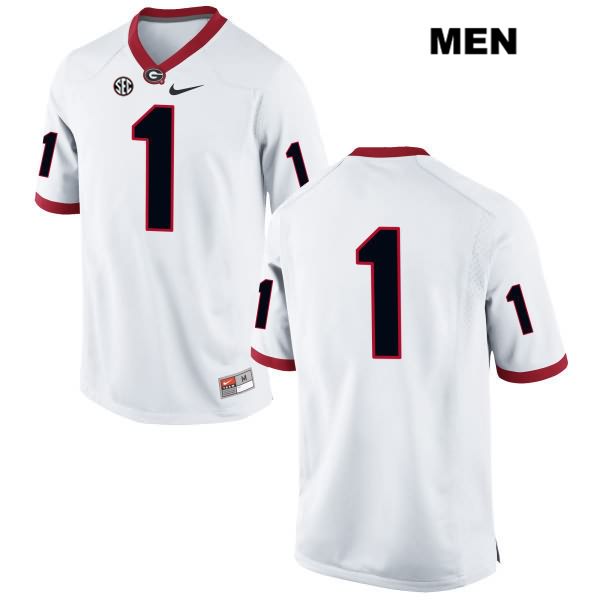 Georgia Bulldogs Men's Sony Michel #1 NCAA No Name Authentic White Nike Stitched College Football Jersey UJE4056NZ